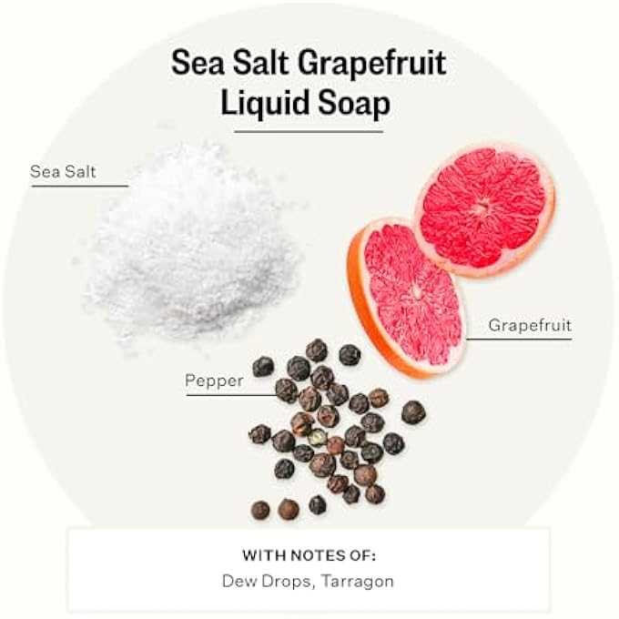 APOTHEKE LIQUID SOAP - PLANT-BASED (10FL OZ) - MADE IN THE USA (SEA SALT GRAPEFRUIT) - Image 2